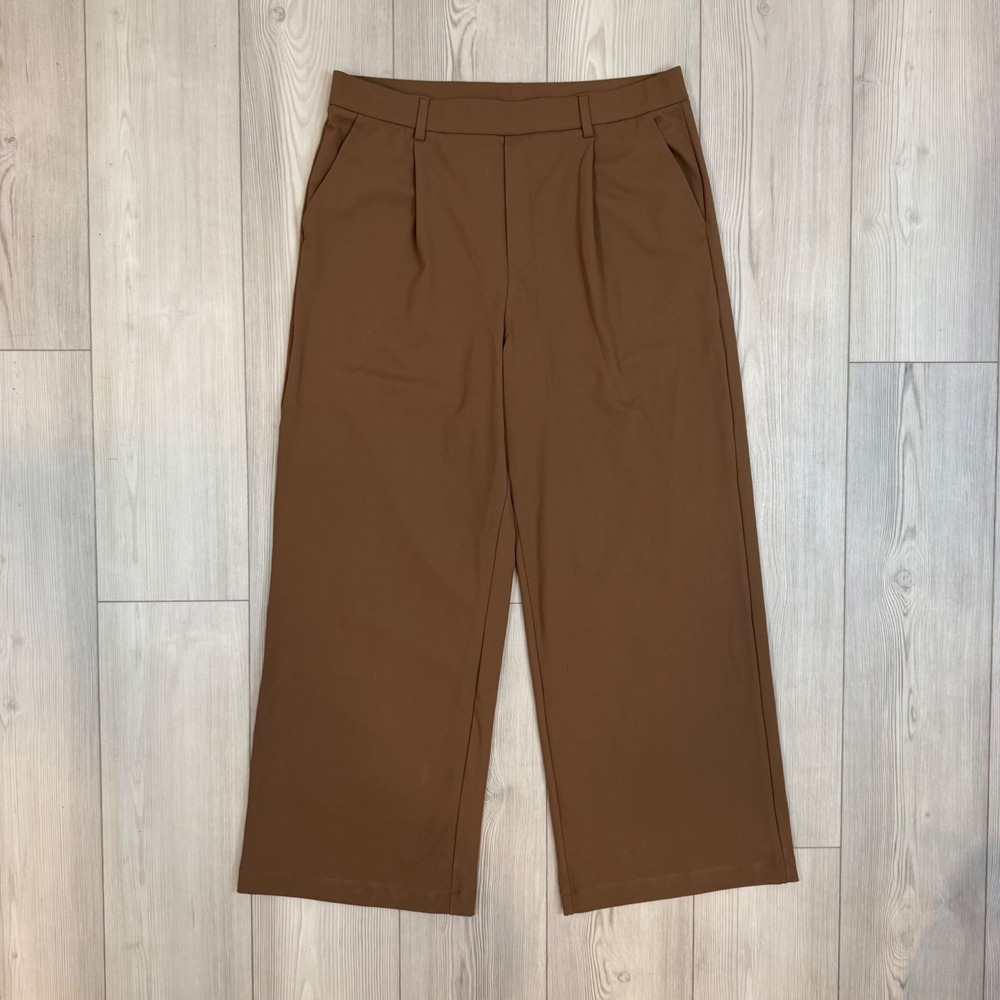 Halara Flex DayStretch High Waisted Pocket Straight Leg Work Pants Brown XL Reg
